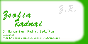 zsofia radnai business card